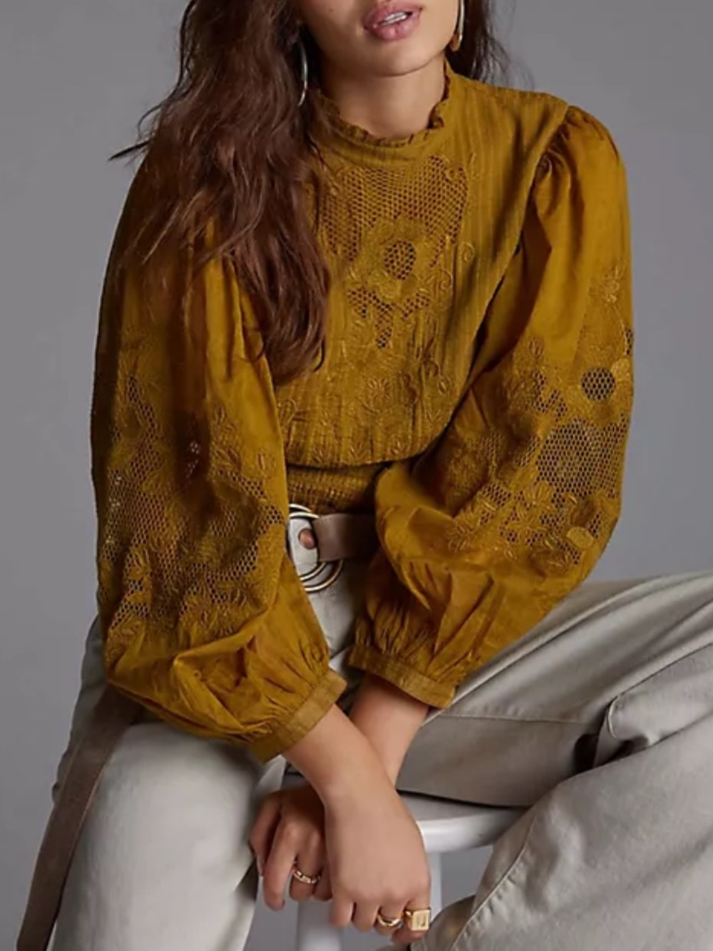Anthropologie Embroidered Blouse